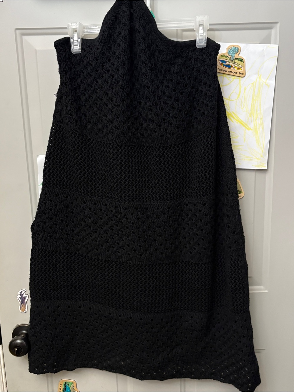 Old Navy Black Crochet Midi Sweater Dress